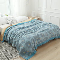 HKM-954515 Pure Cotton Five-Layer Towel Blanket in Floral Design - Available in Two Sizes