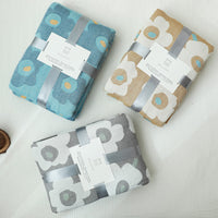 HKM-954515 Pure Cotton Five-Layer Towel Blanket in Floral Design - Available in Two Sizes