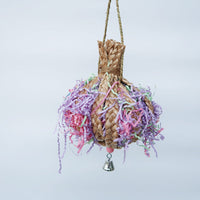 HKM-954771 Natural Straw Rope Toy for Parrots - 15cm Diameter, 23cm Length, Bite Resistant