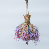 HKM-954771 Natural Straw Rope Toy for Parrots - 15cm Diameter, 23cm Length, Bite Resistant