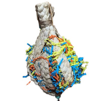 HKM-954771 Natural Straw Rope Toy for Parrots - 15cm Diameter, 23cm Length, Bite Resistant