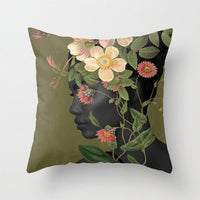 HKM-954899 Abstract Floral Print Cushion Cover - Peach Skin Fabric, 45cm x 45cm