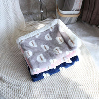 HKM-954963 Thick Lamb Fleece Pet Blanket - Soft Flannel Cushion for Cats and Dogs, Multiple Sizes Available