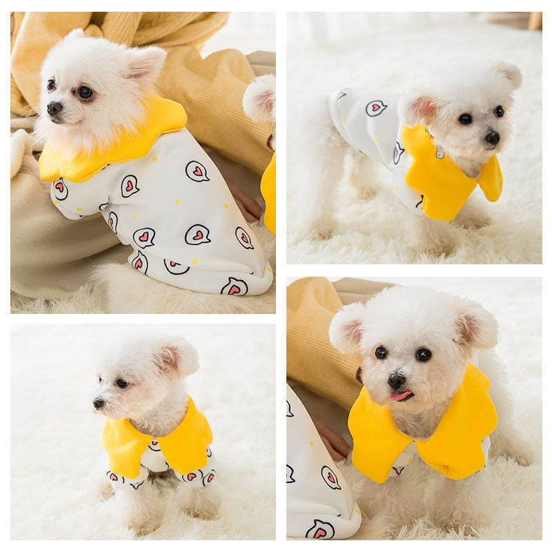 HKM-955091 Adorable Princess-Themed Sweaters for Dogs and Cats - Pink, Yellow, Blue, and White Options Available