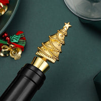 HKM-955283 Christmas Tree Lamp Wine Stopper in Gold and Silver - Zinc Alloy Fresh Seal