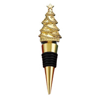 HKM-955283 Christmas Tree Lamp Wine Stopper in Gold and Silver - Zinc Alloy Fresh Seal