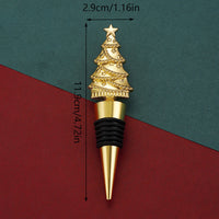 HKM-955283 Christmas Tree Lamp Wine Stopper in Gold and Silver - Zinc Alloy Fresh Seal