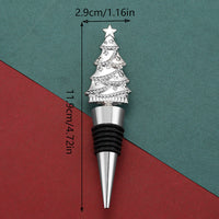 HKM-955283 Christmas Tree Lamp Wine Stopper in Gold and Silver - Zinc Alloy Fresh Seal