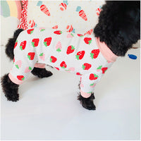 HKM-955283 Cute Cotton Strawberry Sweater for Cats - Comfortable Four-Legged Apparel