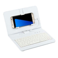 HKM-955347 Ultra-Thin Leather Case with Bluetooth Keyboard for Mobile Devices, 10M Range, Long Battery Life