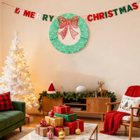 HKM-955475 LED Metal Christmas Wreath Decoration in Green and Yellow - 35 IN & 48 IN Options