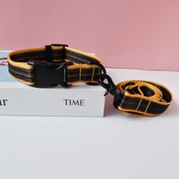 HKM-955539 Ethnic Style Nylon Pet Collar and Leash Set for Outdoor Dog Walking