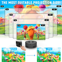 HKM-955539 Mini Portable Home Projector for Children with Wireless Screen Mirroring, Low Noise, and External Audio Connectivity