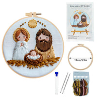 HKM-955667 Handmade Cross Embroidery DIY Kit - Landscape Design in Cotton and Linen, 24x24cm