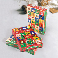 HKM-955795 24-Grid Christmas Gift Box with Surprise Calendar Design, 25x17x4 cm