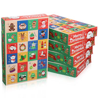 HKM-955795 24-Grid Christmas Gift Box with Surprise Calendar Design, 25x17x4 cm
