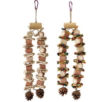 HKM-955923 Bird Grinding Biting Toy for Medium and Large Parrots - Natural Wooden Design