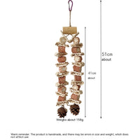 HKM-955923 Bird Grinding Biting Toy for Medium and Large Parrots - Natural Wooden Design
