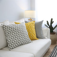 HKM-956051 Japanese-Style Lattice Cushion Cover in Cotton and Linen Blend - Pillowcase Only