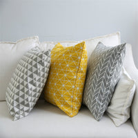 HKM-956051 Japanese-Style Lattice Cushion Cover in Cotton and Linen Blend - Pillowcase Only