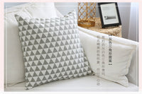 HKM-956051 Japanese-Style Lattice Cushion Cover in Cotton and Linen Blend - Pillowcase Only
