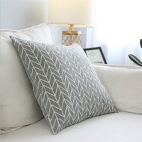 HKM-956051 Japanese-Style Lattice Cushion Cover in Cotton and Linen Blend - Pillowcase Only
