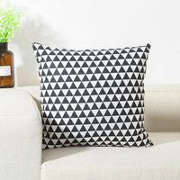 HKM-956051 Japanese-Style Lattice Cushion Cover in Cotton and Linen Blend - Pillowcase Only
