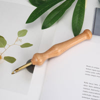 HKM-956499 Wooden Embroidery Needle Set with Threader - 14.8cm Poke Tool for Decorative Stitching
