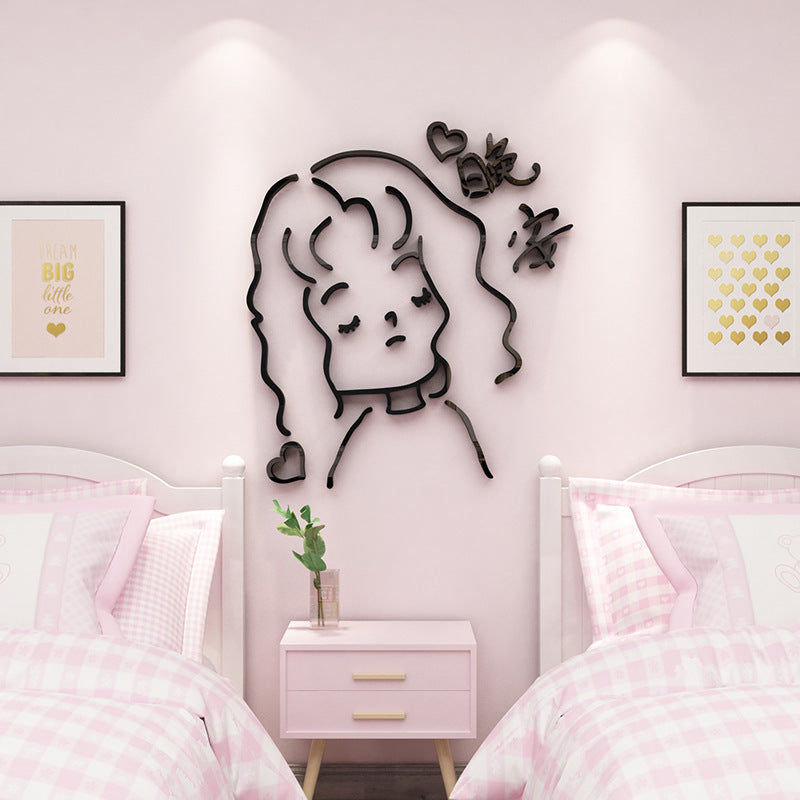 HKM-956755 Acrylic 3D Wall Stickers for Bedroom Decor - Available in Multiple Sizes