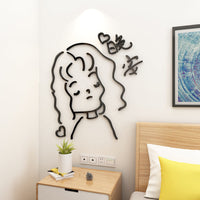 HKM-956755 Acrylic 3D Wall Stickers for Bedroom Decor - Available in Multiple Sizes