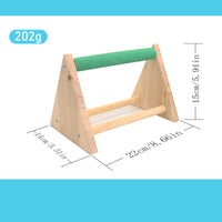 HKM-956755 Solid Wood Bird Perch Stand with Random Color Variations