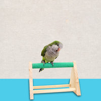 HKM-956755 Solid Wood Bird Perch Stand with Random Color Variations