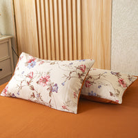 HKM-956819 Red Korean Style Washed Cotton Linen Pillowcase, 48x74cm