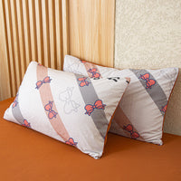 HKM-956819 Red Korean Style Washed Cotton Linen Pillowcase, 48x74cm