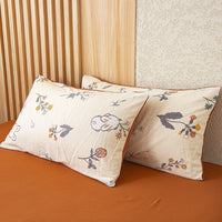 HKM-956819 Red Korean Style Washed Cotton Linen Pillowcase, 48x74cm