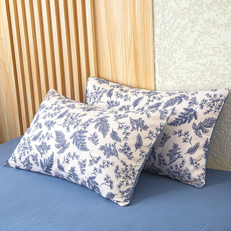 HKM-956819 Red Korean Style Washed Cotton Linen Pillowcase, 48x74cm