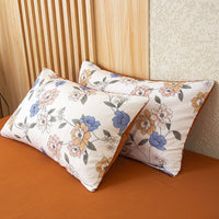 HKM-956819 Red Korean Style Washed Cotton Linen Pillowcase, 48x74cm