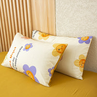 HKM-956819 Red Korean Style Washed Cotton Linen Pillowcase, 48x74cm