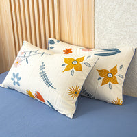 HKM-956819 Red Korean Style Washed Cotton Linen Pillowcase, 48x74cm