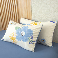 HKM-956819 Red Korean Style Washed Cotton Linen Pillowcase, 48x74cm