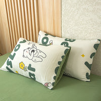 HKM-956819 Red Korean Style Washed Cotton Linen Pillowcase, 48x74cm