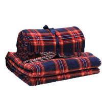 HKM-956819 Red Plaid Flannel Sofa Blanket for Cozy Office Breaks - Available in Multiple Sizes