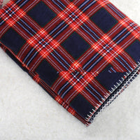 HKM-956819 Red Plaid Flannel Sofa Blanket for Cozy Office Breaks - Available in Multiple Sizes
