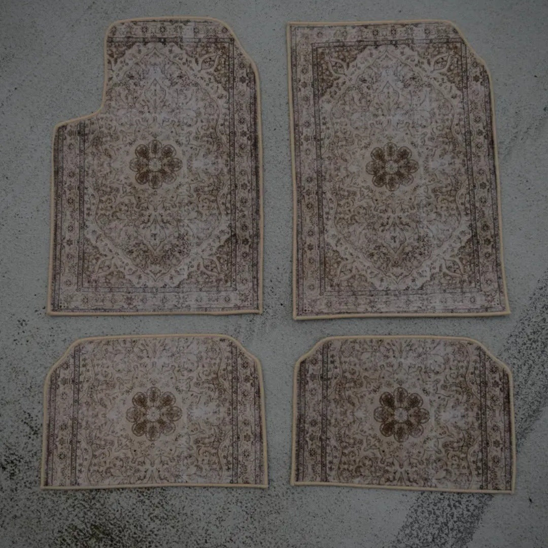 HKM-956883 Bohemian Retro Ethnic Style Stain-Resistant and Wear-Resistant Car Foot Mat - Multiple Colors Available