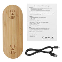 HKM-956883 Wooden Wireless Charger - 10W Bamboo, Beech & Walnut Options
