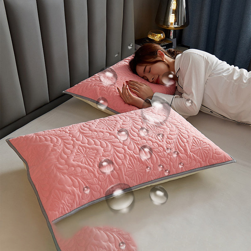 HKM-956947 Waterproof Latex Pillow Protectors Pair Pack - Quilted Polyester with Vibrant Patterns