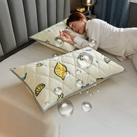 HKM-956947 Waterproof Latex Pillow Protectors Pair Pack - Quilted Polyester with Vibrant Patterns