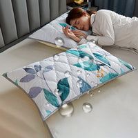HKM-956947 Waterproof Latex Pillow Protectors Pair Pack - Quilted Polyester with Vibrant Patterns