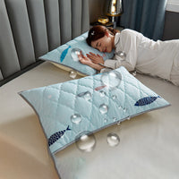 HKM-956947 Waterproof Latex Pillow Protectors Pair Pack - Quilted Polyester with Vibrant Patterns