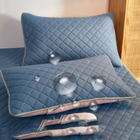 HKM-956947 Waterproof Latex Pillow Protectors Pair Pack - Quilted Polyester with Vibrant Patterns